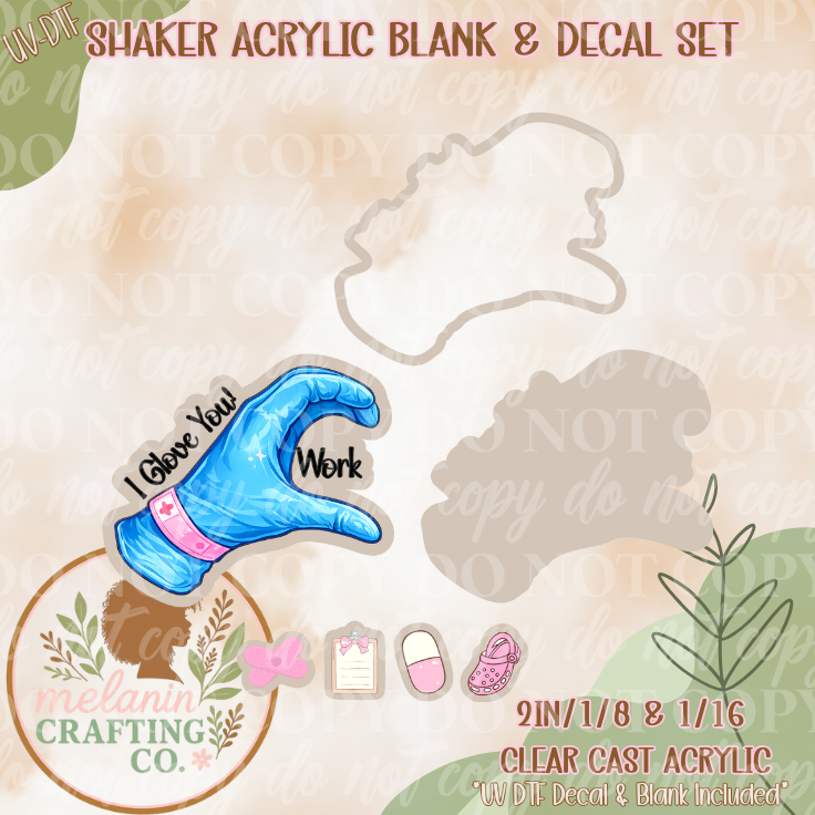 Work Glove Shaker (Blue) UV Dtf Shaker Set