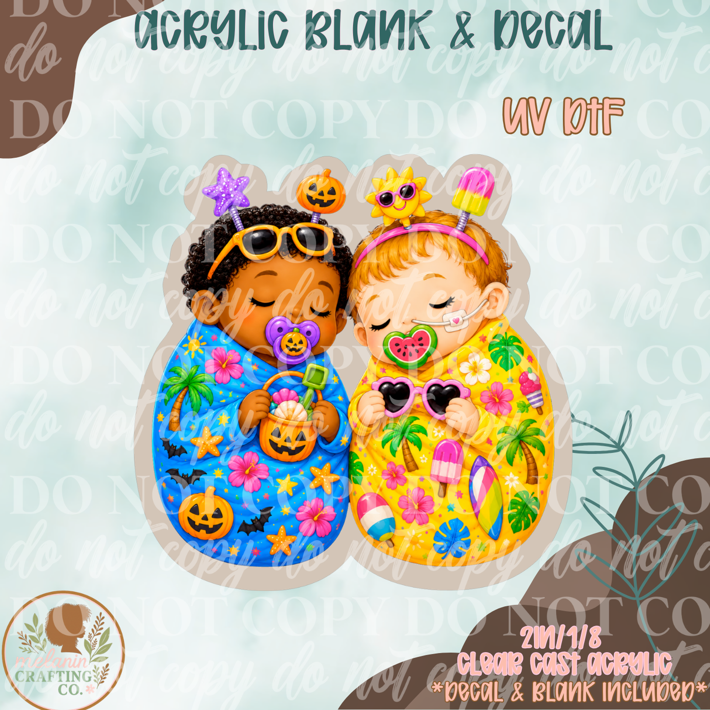 Spooky Tropics NICU UV DTF Acrylic Blank Set