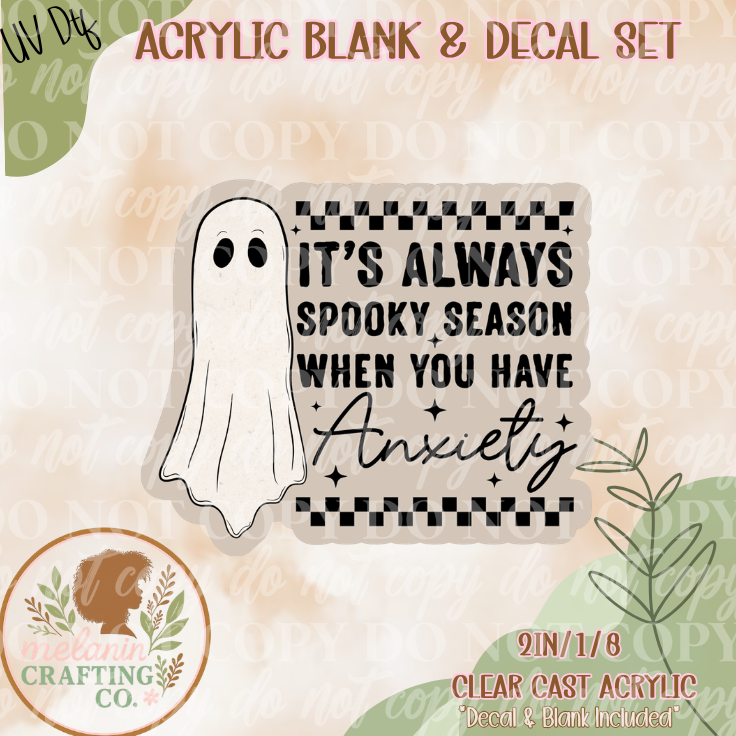 Spooky Anxiety UV DTF Acrylic Blank Set