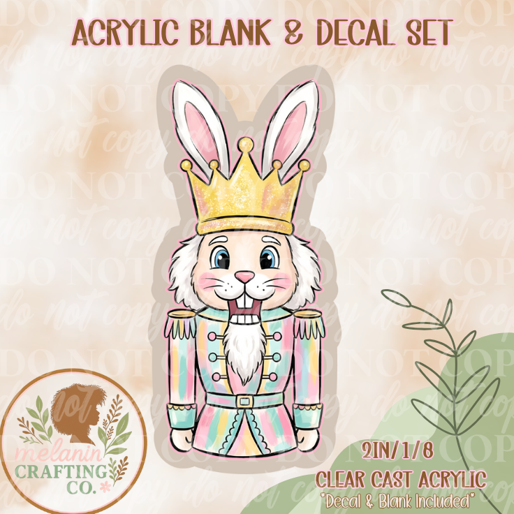Easter Bunny Nutcracker Acrylic Blank & Decal Set