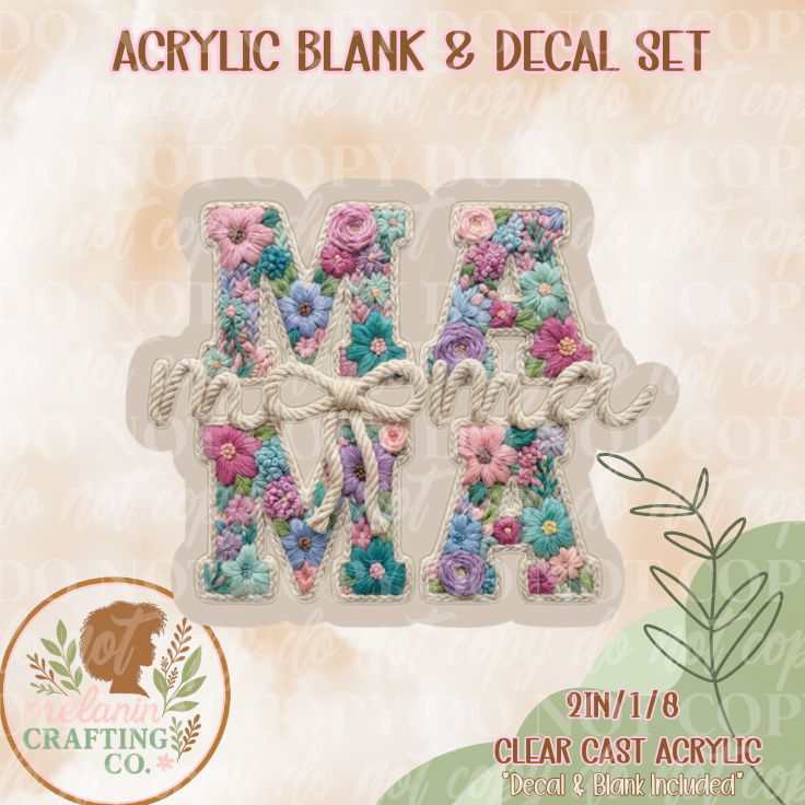 Floral Mama Acrylic Blank & Decal Set