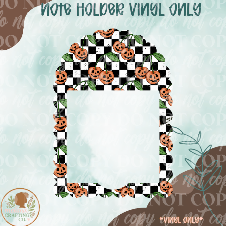 Pumpkin Cherries Notepad Vinyl