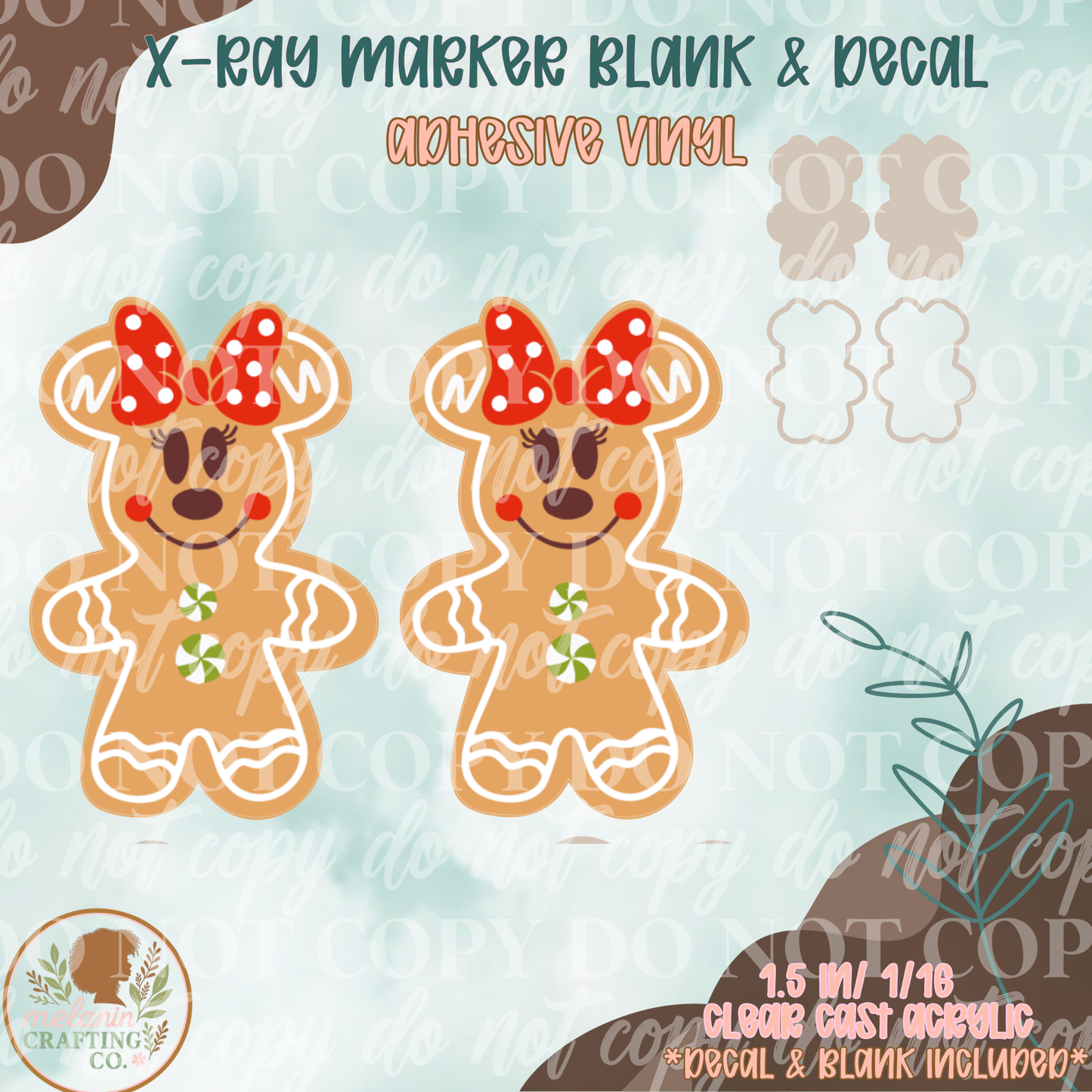 Gingerbread Woman X-Ray Markers (Decal Included)