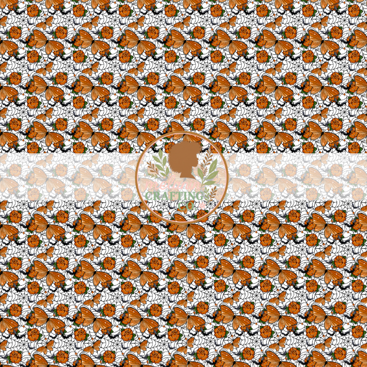 Spooky Floral Butterfly 12x12 Adhesive Vinyl