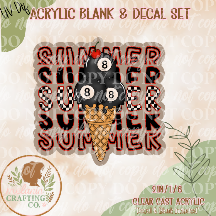 8 Ball Summer UV Dtf Acrylic Blank Set