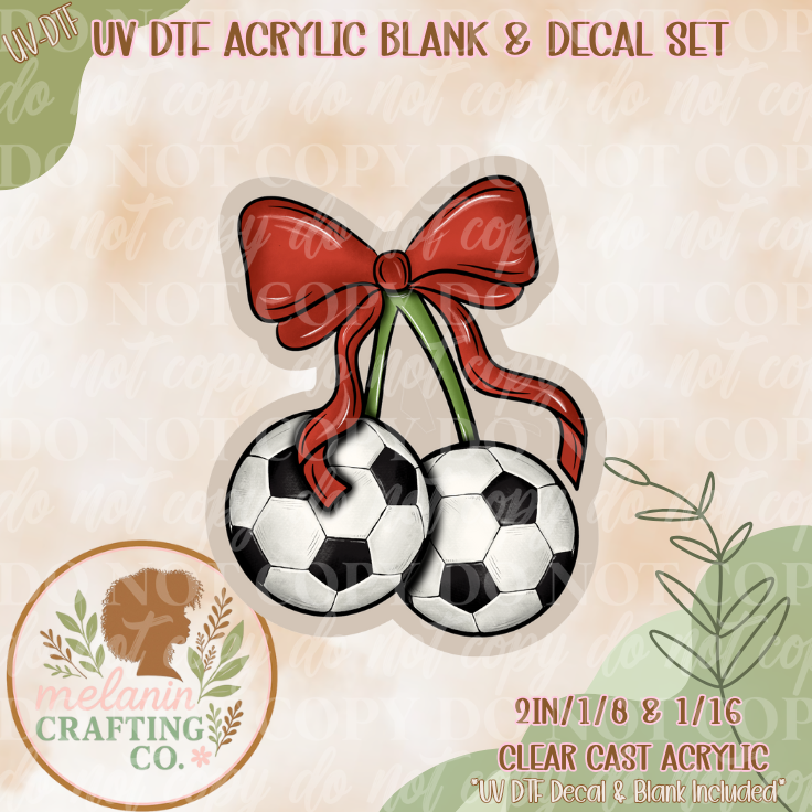Soccer CherrieS UV DTF Acrylic Blank Set