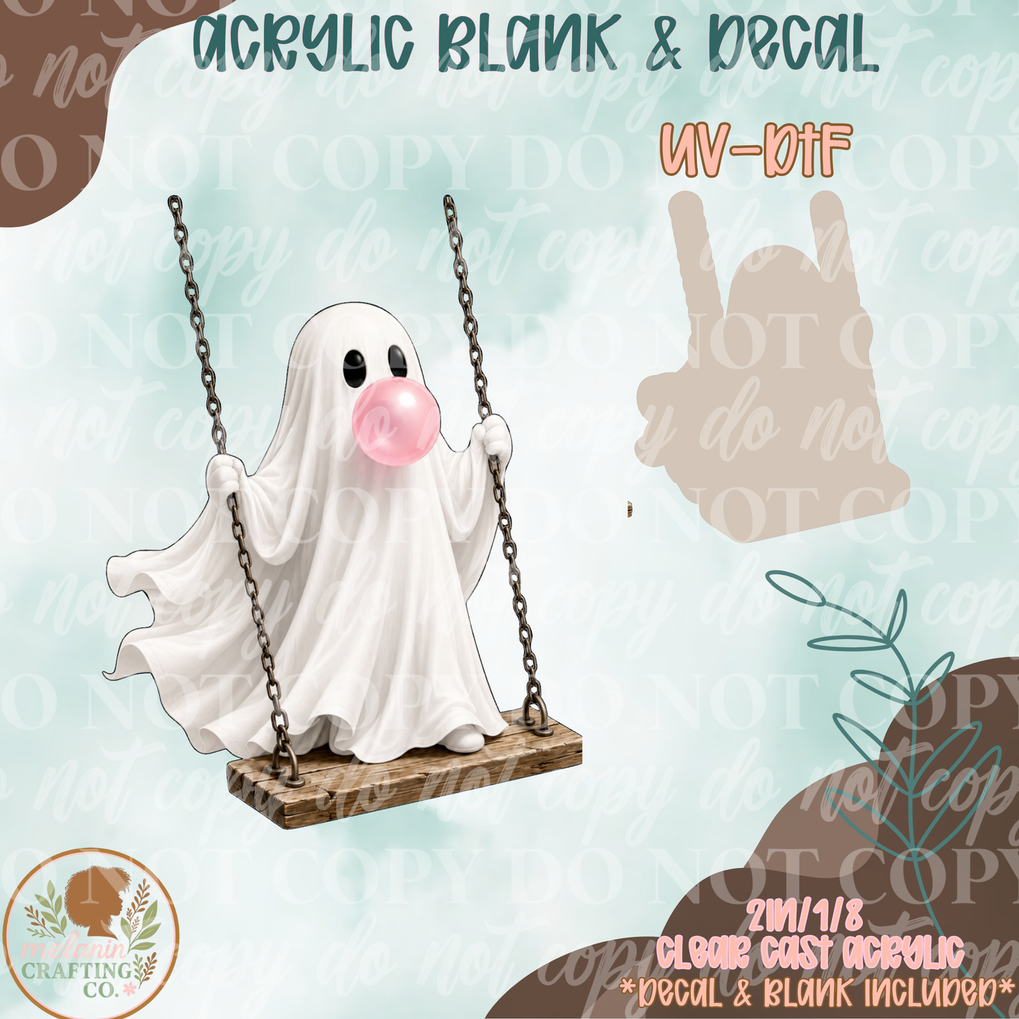 Swinging Ghost UV DTF Acrylic Blank Set