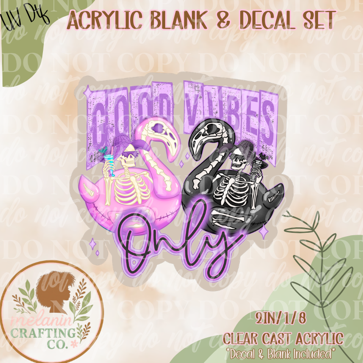 Spooky Good Vibes Only UV DTF Acrylic Blank Set