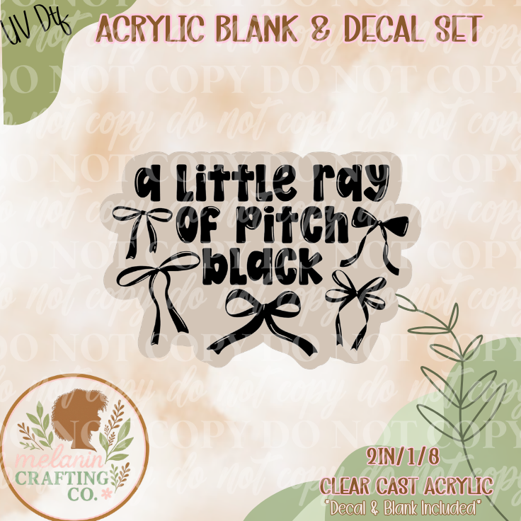 Pitch Black UV DTF Acrylic Blank Set