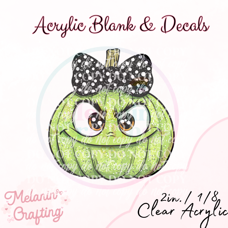 Mean One Pumpkin Acrylic Blank & Decal Set