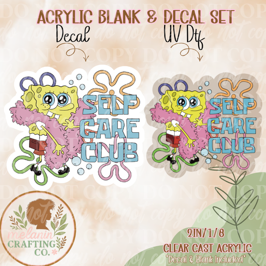 Self Care Club SB Acrylic Blank & Decal Set