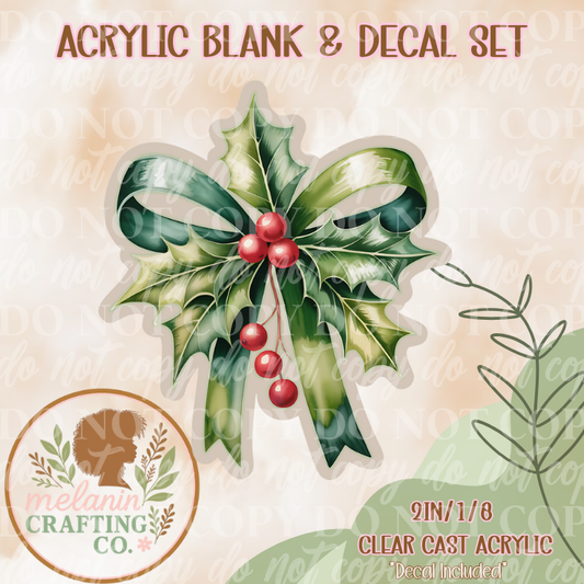 MistleToe Coquette Bow Acrylic Blank & Decal Set
