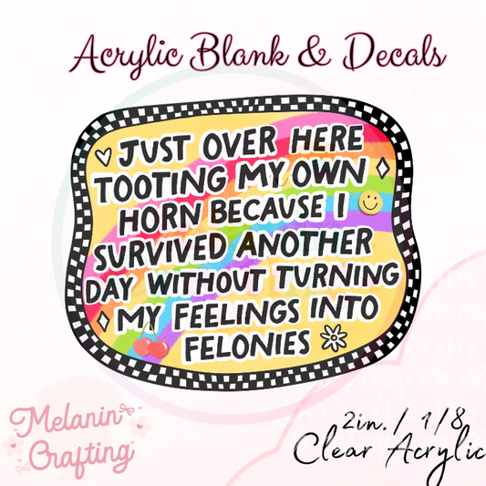 Just Over Here Acrylic Blank & Decal Set