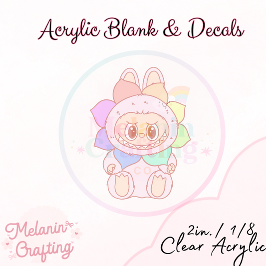 Rainbow Flower Bubu Acrylic Blank & Decal Set