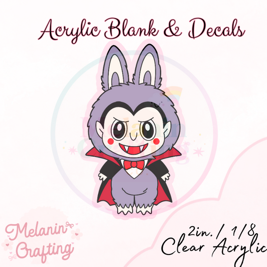 Labubu Dracula Acrylic Blank & Decal Set