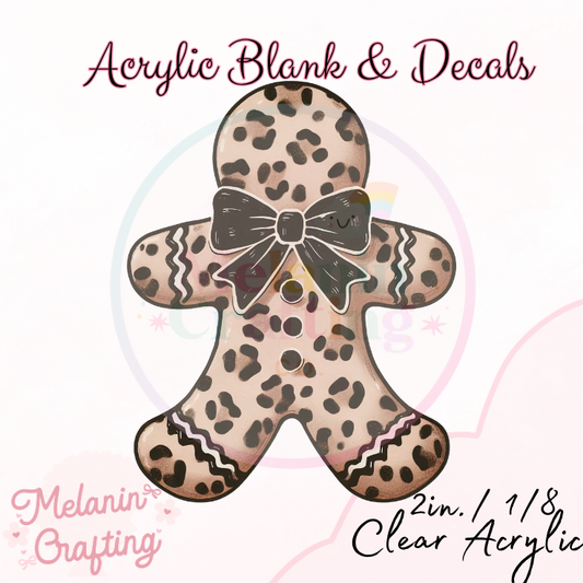 Leopard Gingerbread Acrylic Blank & Decal Set