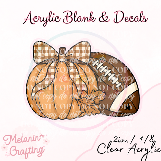 Fall & Football Acrylic Blank & Decal Set