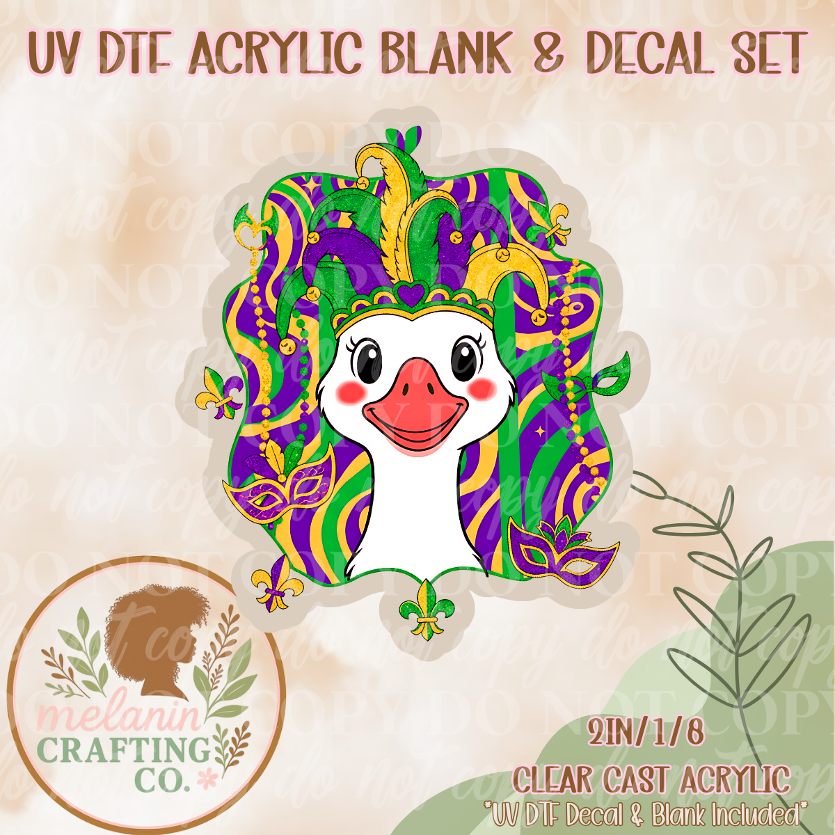 Makes Mardi Goose UV Dtf Acrylic Blank & Decal Set