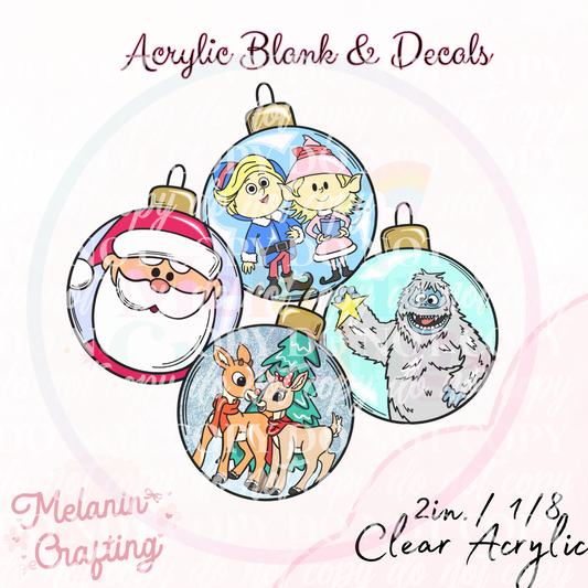 Christmas Nostalgic Acrylic Blank & Decal Set