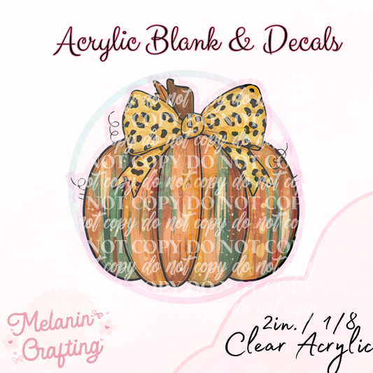Colorful Coquette Gold Pumpkin Acrylic Blank & Decal Set