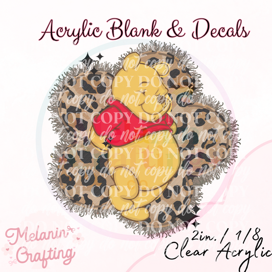 Pooh Leopard Acrylic Blank & Decal Set