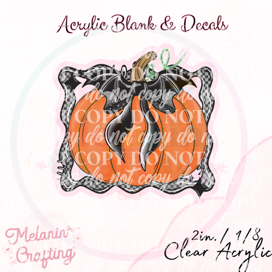 Bat Bow Pumpkin Acrylic Blank & Decal Set