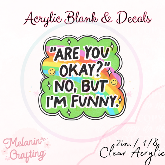 Are You Okay? Acrylic Blank & Decal Set