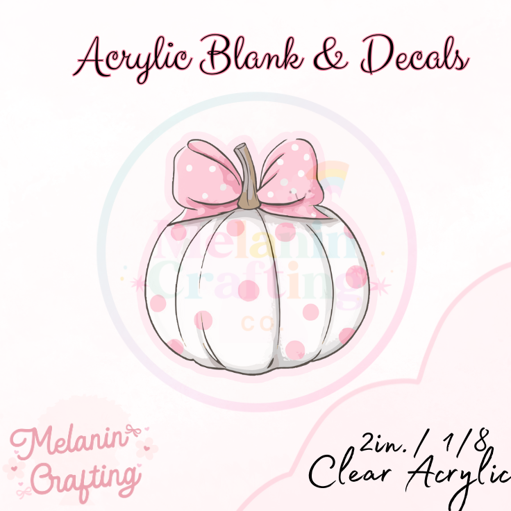 Pink Polkadot Acrylic Blank & Decal Set