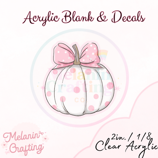 Pink Polkadot Acrylic Blank & Decal Set