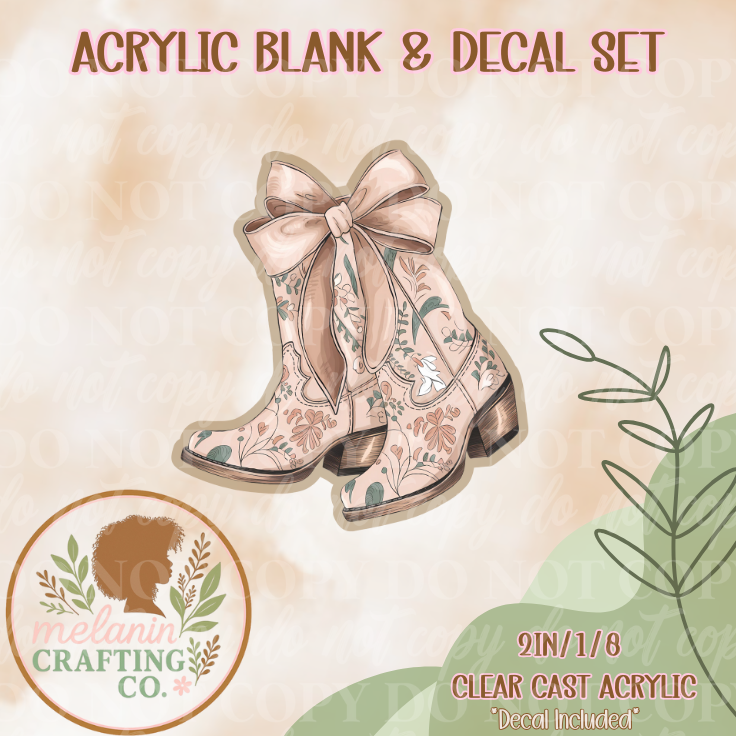 Country Girl Boots Acrylic Blank & Decal Set