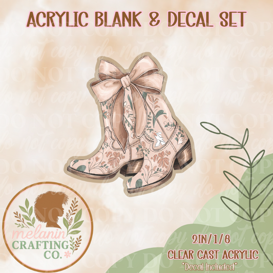 Country Girl Boots Acrylic Blank & Decal Set