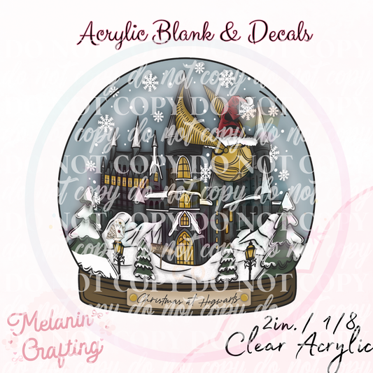 Christmas At Hogwarts Acrylic Blank & Decal Set