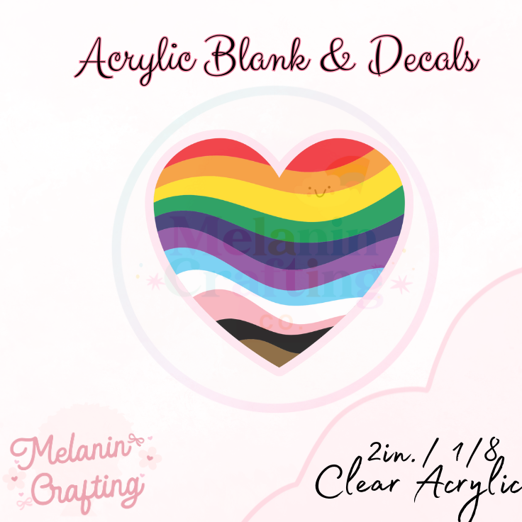 Pride Heart Acrylic Blank & Decal Set