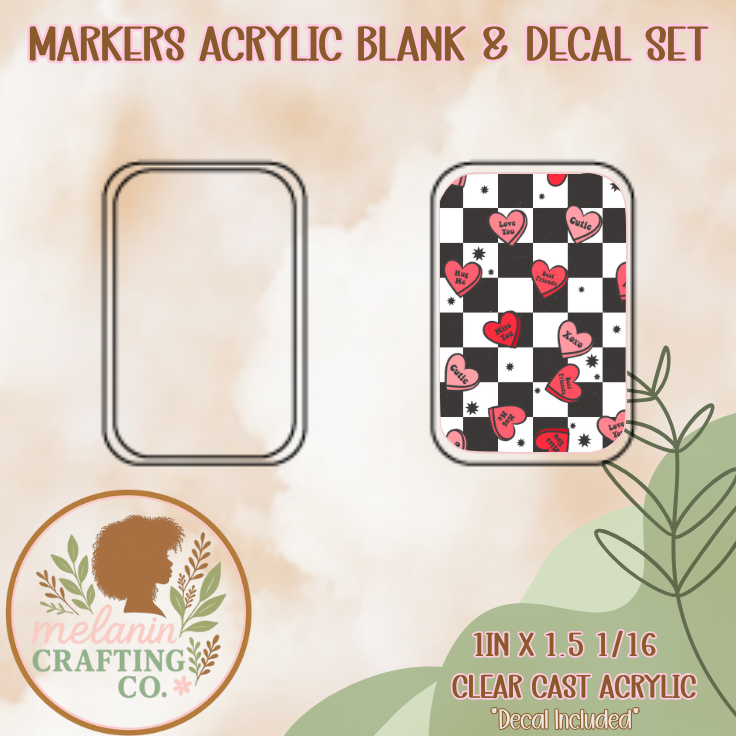 Checkered Hearts X-Ray Markers Decal Included)