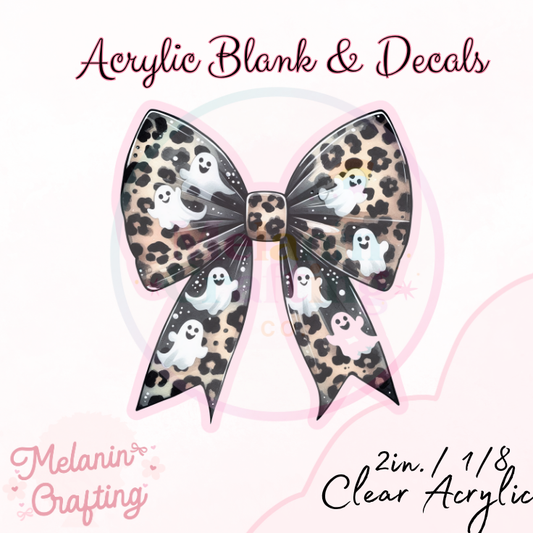 Halloween Coquette Bow Acrylic Blank & Decal Set