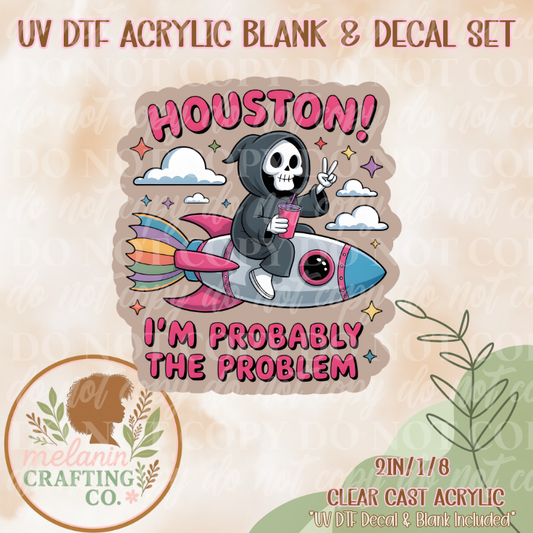 Houston! UV Dtf Acrylic Blank & Decal Set