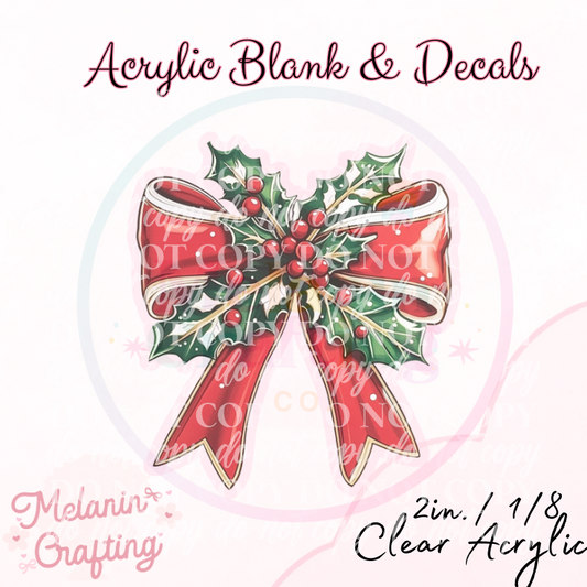 Festive Bow Acrylic Blank & Decal Set