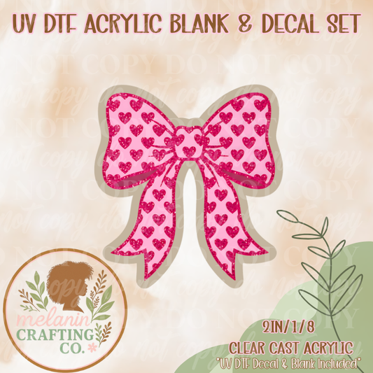 Coquette Valentine UV DTF Acrylic Blank & Decal Set