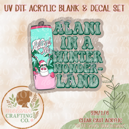 Alani Wonderland  UV DTF Acrylic Blank & Decal Set