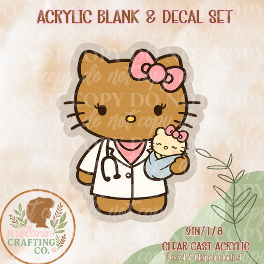 Brown HK MD Acrylic Blank & Decal Set