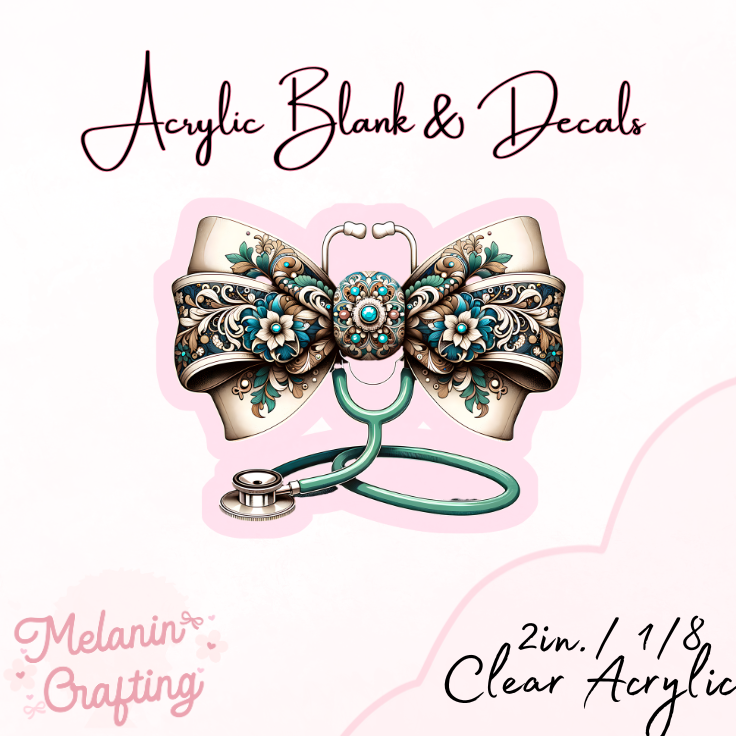 Western Stethoscope Acrylic Blank & Decal Set