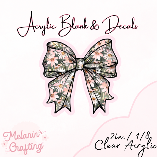 Spring Bow Acrylic Blank & Decal Set