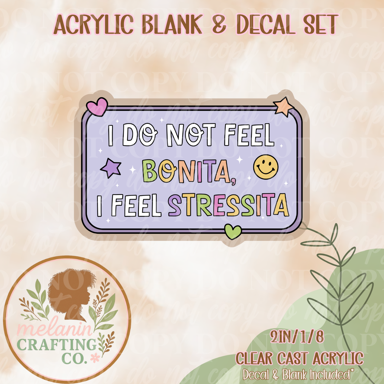 StressitaAcrylic Blank & Decal Set