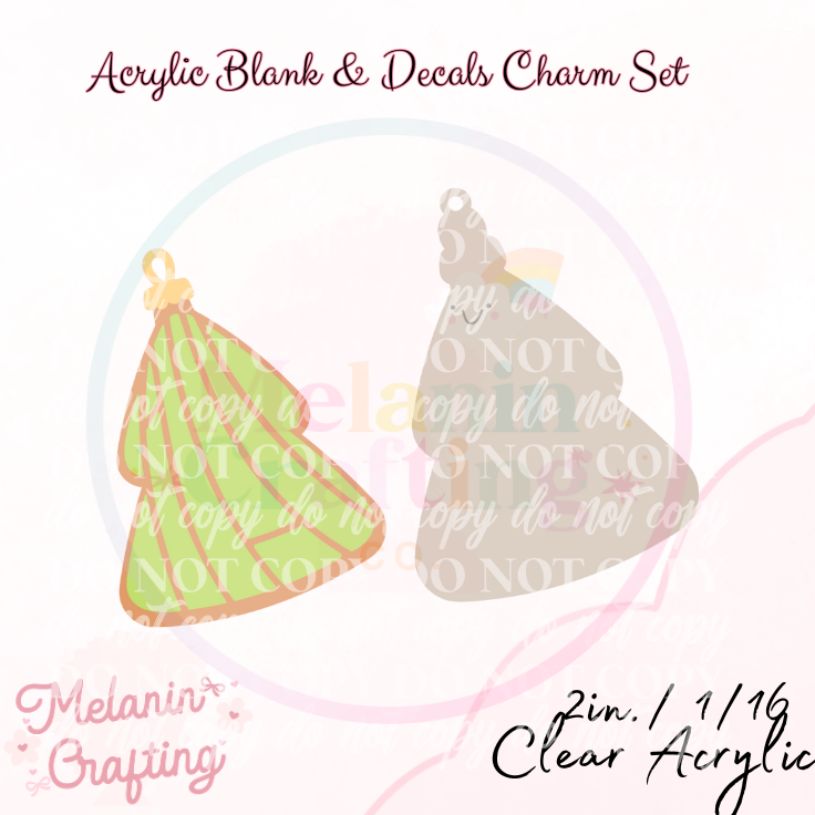 Xmas Tree Concha Charm & Decal Set