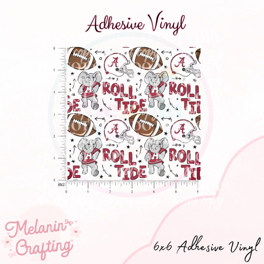 Roll Tide  6x6 Adhesive Vinyl