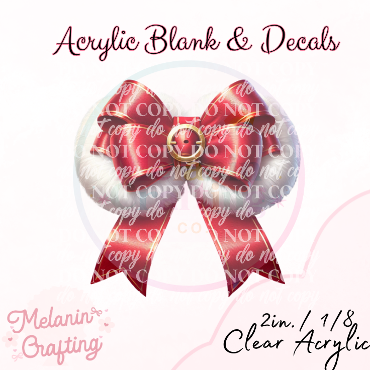 Mrs. Claus Bow Acrylic Blank & Decal Set