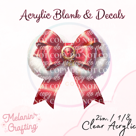 Mrs. Claus Bow Acrylic Blank & Decal Set