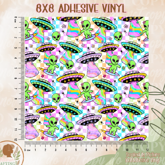 Space Alien 8x8 Adhesive Vinyl