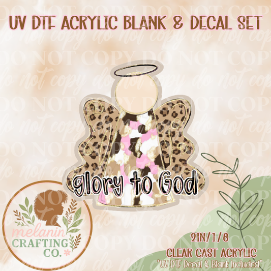 Glory To God UV DTF Acrylic Blank & Decal Set