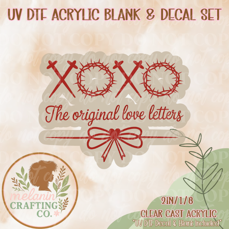 Original Love Letters DTF Acrylic Blank & Decal Set